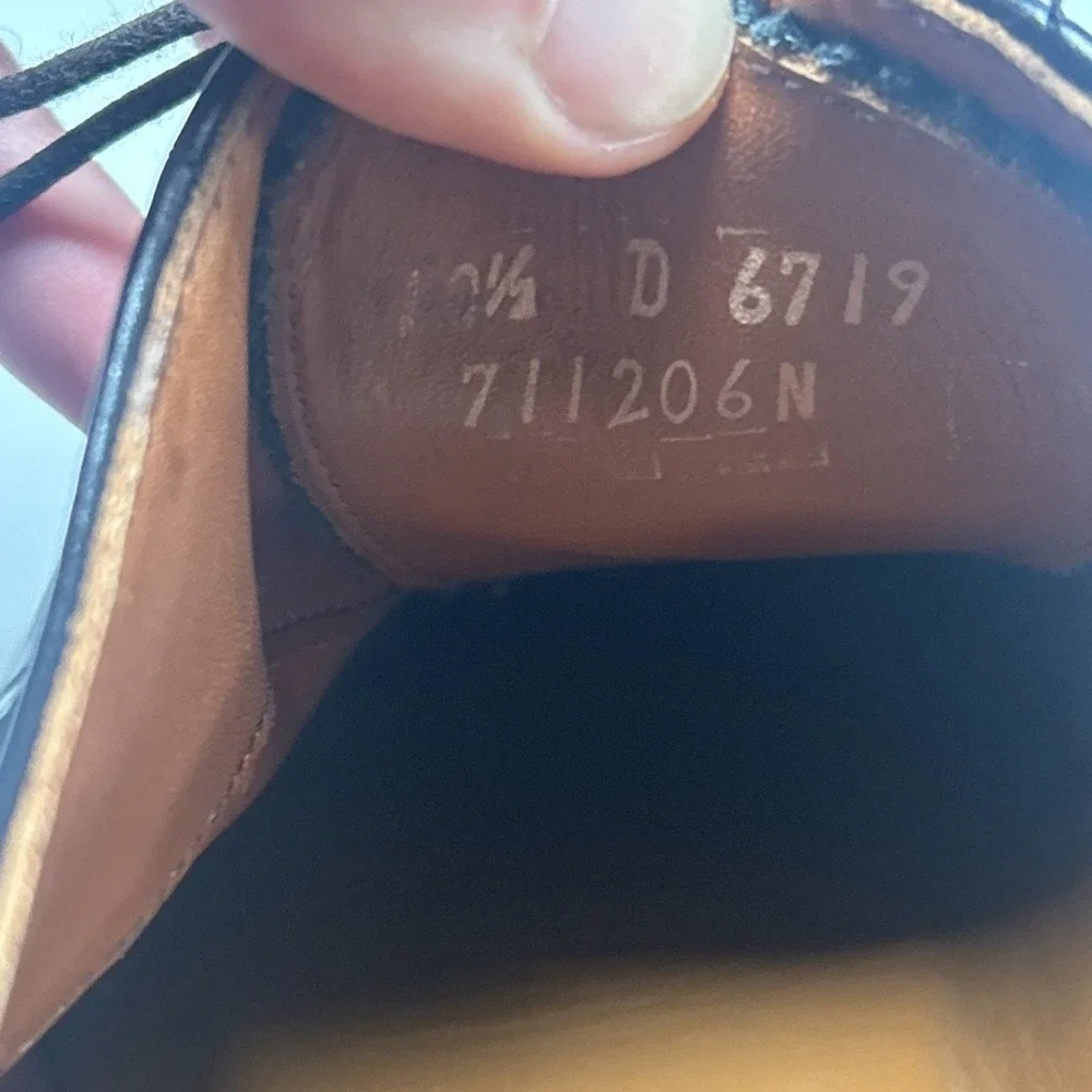 Allen Edmonds WHITNEY Oxford Shoes Mens Size 10.5 D Wing Tip Dress Black USA - Picture 12 of 16